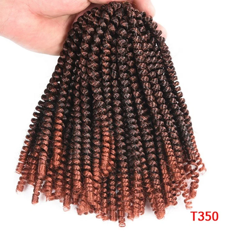 

8in 30strands Custom popular hot selling soft jumpy lightweight spring twist japanese kanekalon fiber synthetic hair