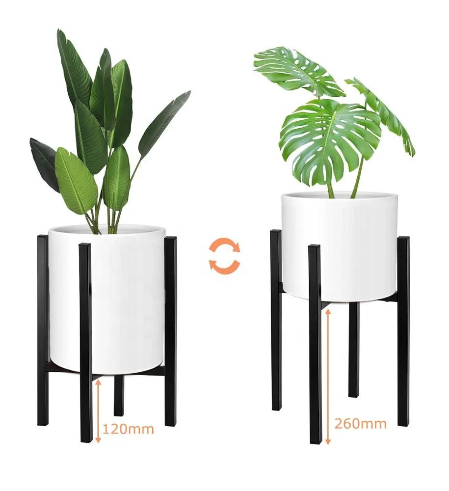 Plant Stand House Home Decor Modern Mid Century Display Holder Rack Wrought Iron Adjustable Indoor Flower Pot Metal Plant Stand