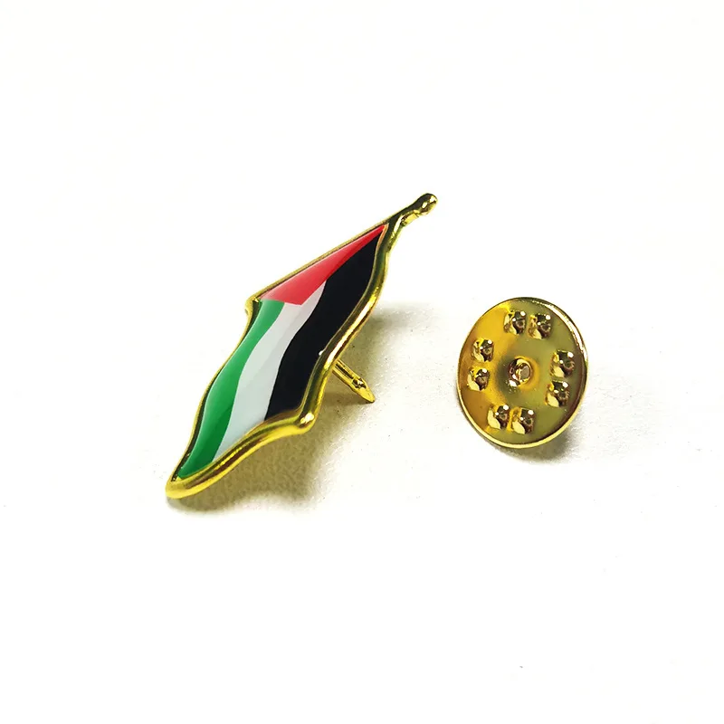 

Palestine Country Flag Lapel Pin Custom Save Gaza Free Shape Round Logo Soft Hard Enamel Badge Metal Brooch Pin Badge