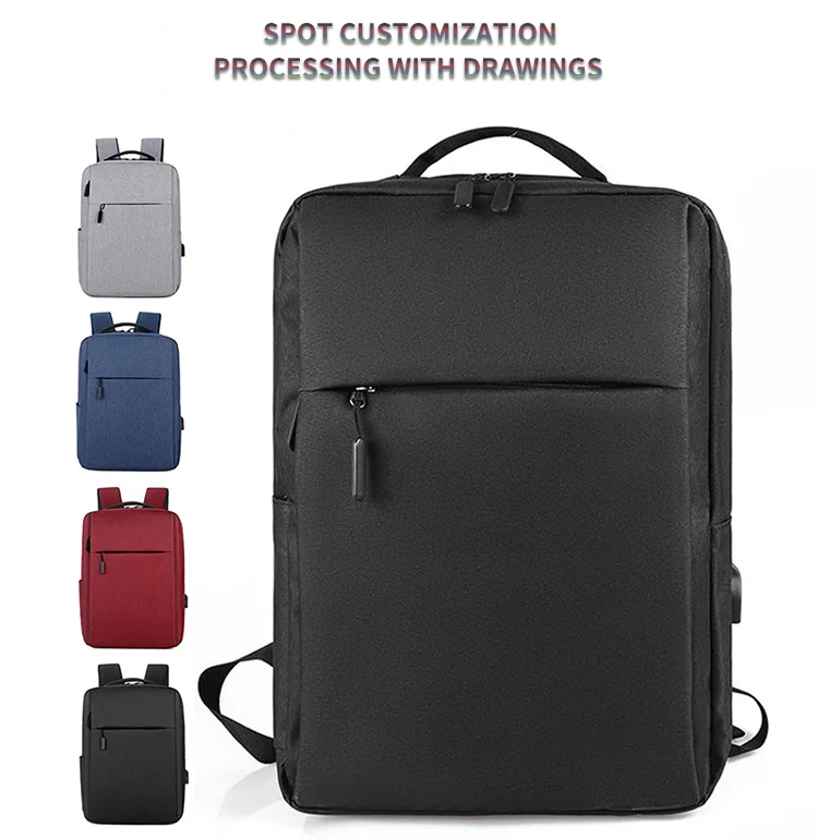 

Wholesale customized USB charging men's briefcase notebook bag business laptop backpack, Red, light gray, black, dark blue