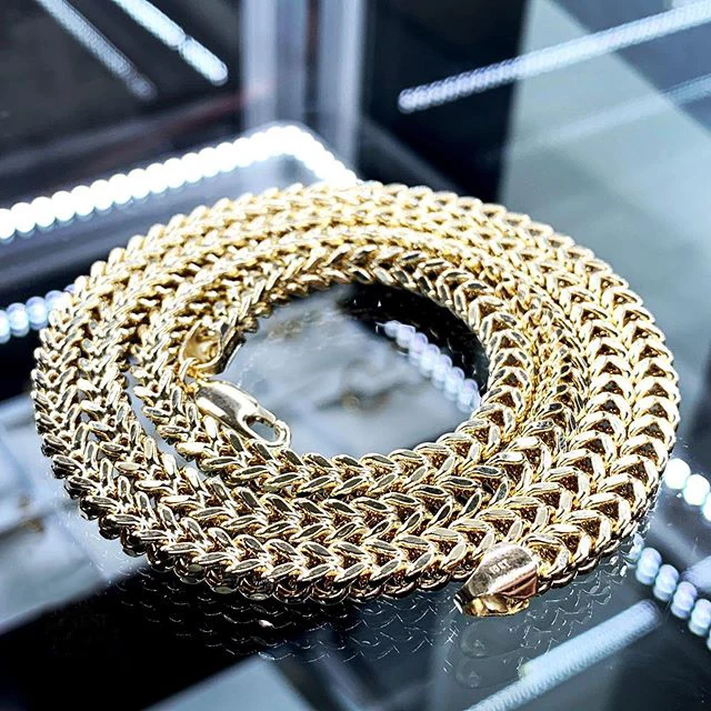 

Miss Jewelry 14K 18K Italian Dubai Necklace New Design Men Gold Franco Chain, White gold/gold/rose gold