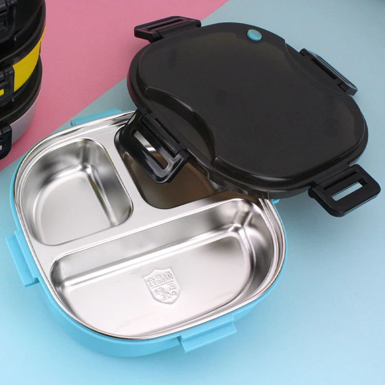 
2020 New Arrival Eco Portable Double-layered 18/8 Stainless Steel Lunch Box Dinnerware Set Travel Eating Utensils for School 