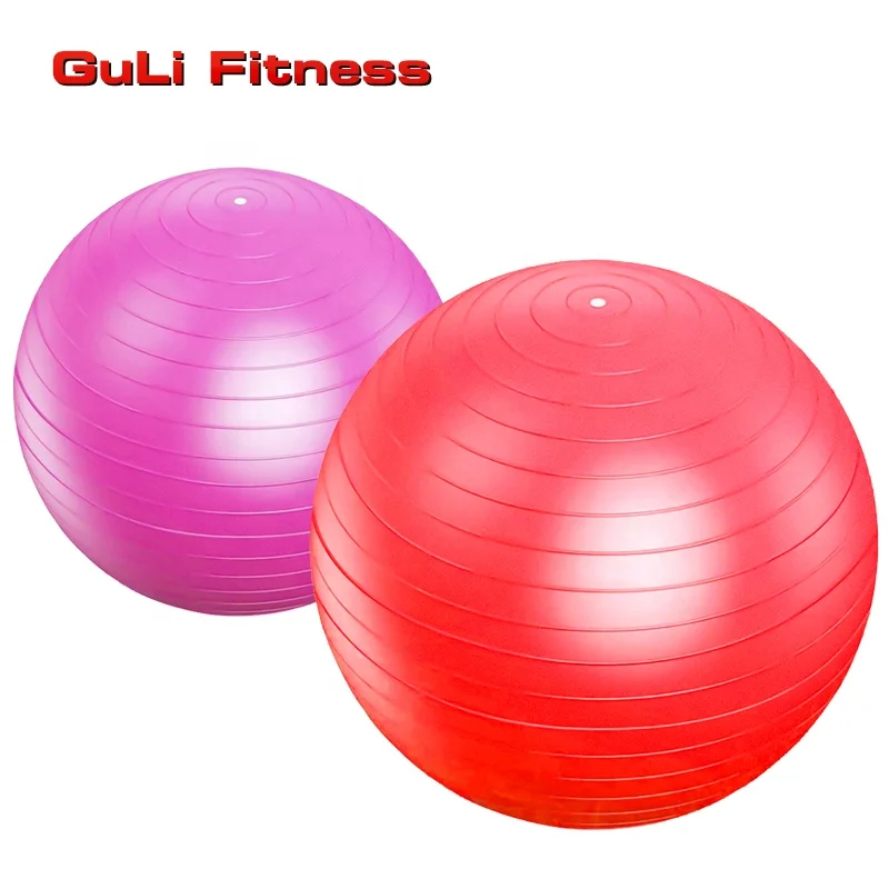 

Guli Fitness PVC 45 55 65 75 85 95 CM Balance Exercise Yoga Ball Swiss Yoga Ball Chair With Pump For Office Home Gym, Blue, red,purple or customized