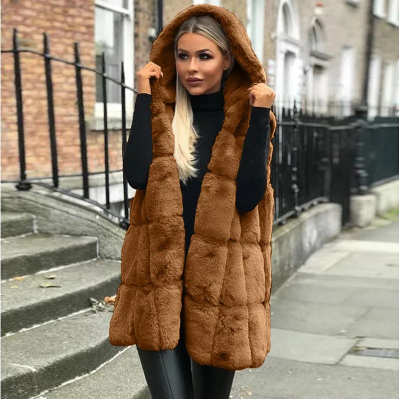 IEason Womens Elegant Faux Fur Coat Winter Warm Ladies Soft Fleece Thick Jacket Plus Size Coat