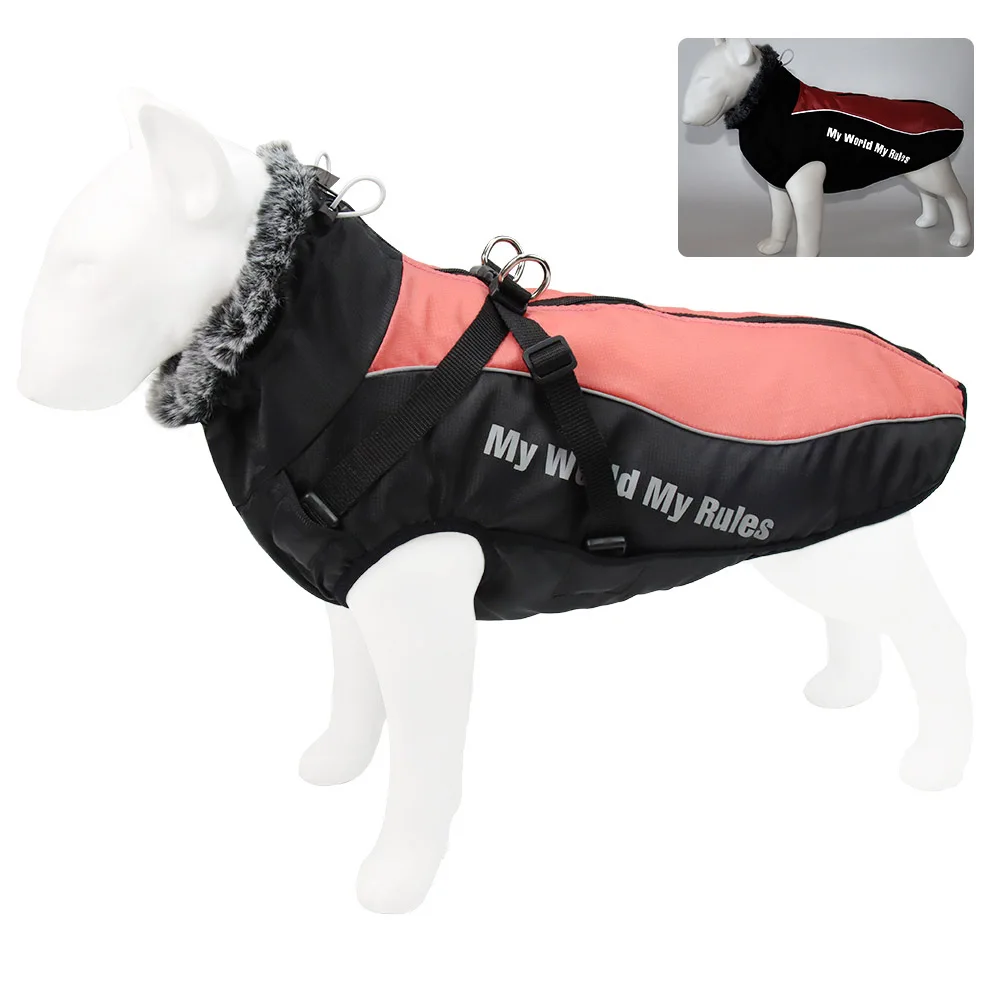 

Soft Winter Waterproof Windproof Raincoat Dog Clothes Pet Coat Jacket Clothing, Red/sky blue/blue/gray/white