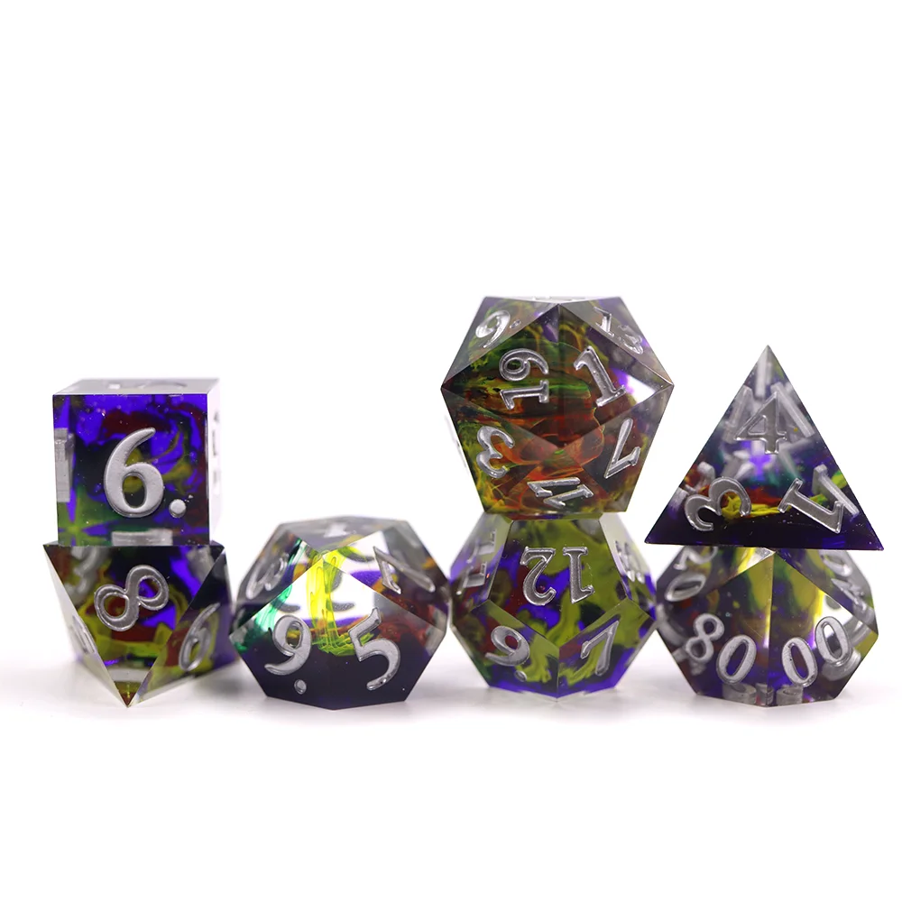 

Dungeons & Dragons custom mold 7pcs set galaxy sharp edge dice