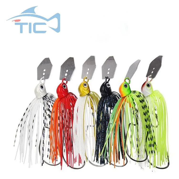 

13g/17g Fishing Chatterbait 3D Eyes Jig Bass Lures Rubber Skirt Spinner Buzzbait Chatter artificial bait, 6 colors