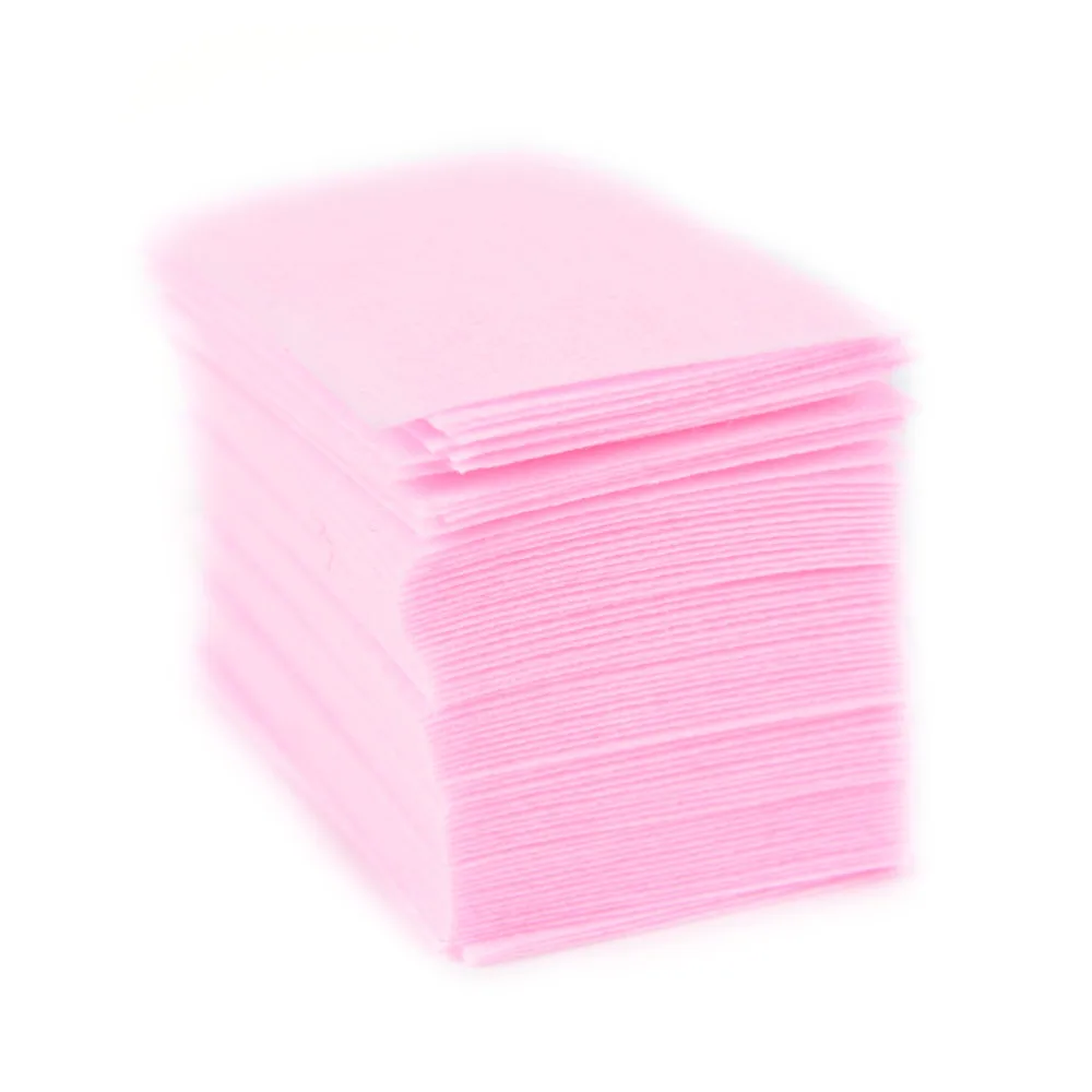 

100pcs Lint Free Wipes Napkins Manicure Remove Nails Varnish Cotton Pads Nail Art Tools Lint free Nail Gel Polish Removal Wraps, Pink