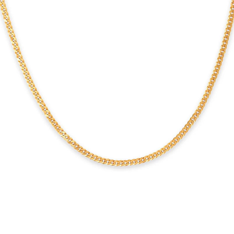 

Gemnel classic fashion jewelry 925 silver 18k gold 3.8mm curb chain cuban link necklace