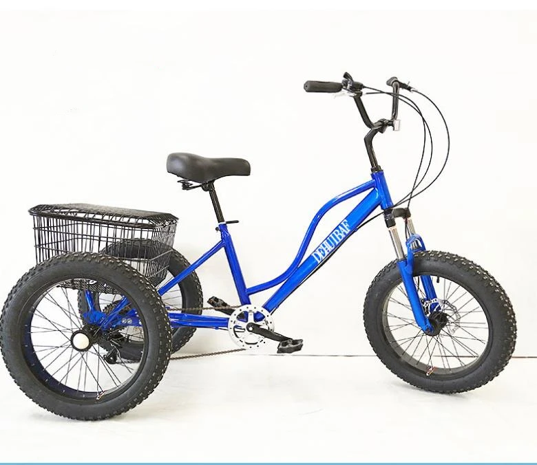 

2022 China manufacturers direct selling wide tire 4.0 tricycle snowmobile pedal human tricycle