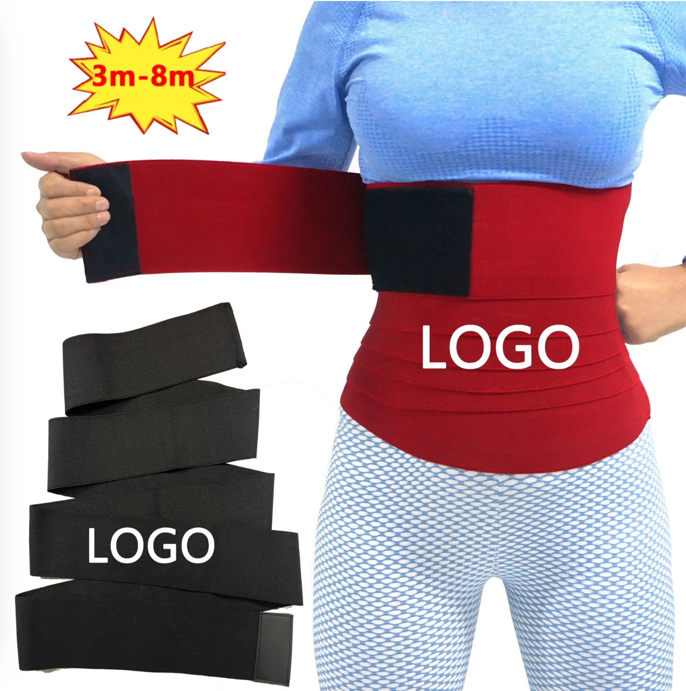 

2021 good quality latex Brand New Design belt Flat Body Stomach bandage custom logo waist trainer tummy wrap shaper for women, Nude