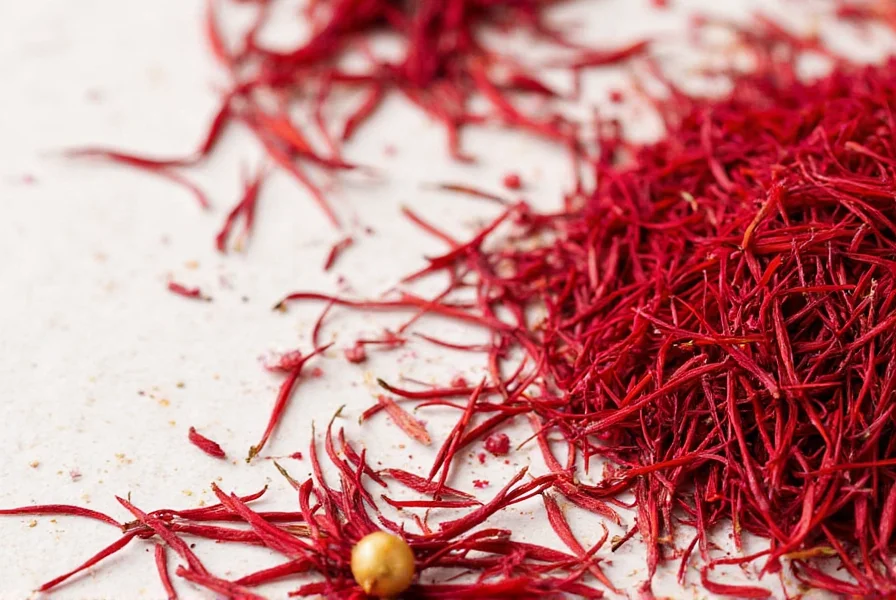 Saffron threads blooming in warm water releasing vibrant golden color