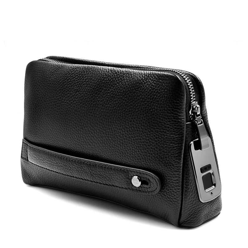 

Fipilock High Grade Black Fashion Men's Business Fingerprint Lock Handbag USB