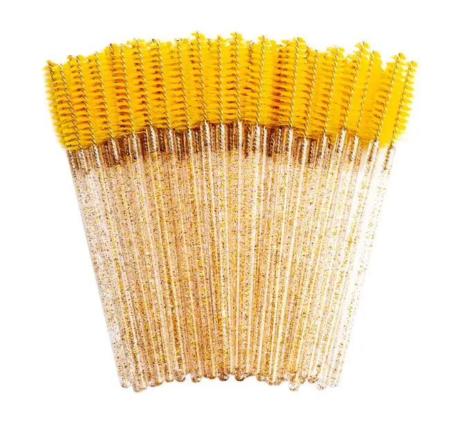 
Crystal Shiny Disposable Mascara Wand Eyelash Eyebrow Brushes Spooly Applicator 
