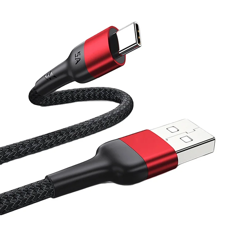 

Professional Best Price A To C 5A Phone Quick Charge Usb Data Cable, Gunmetal, black, red