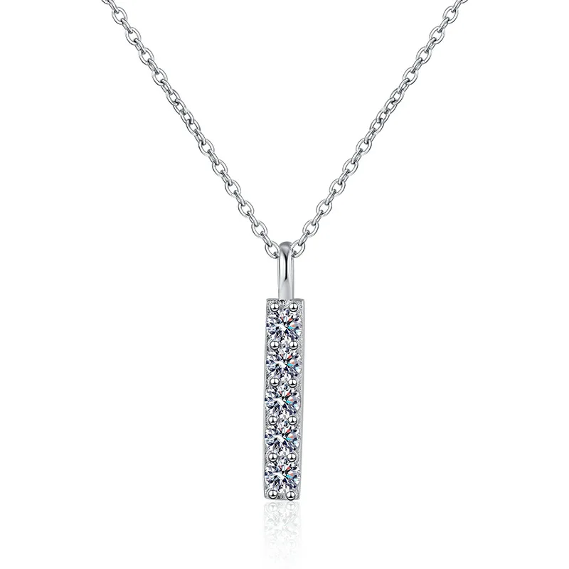 S925 Sterling Silver Full Diamond Mosanite Necklace Luxury Minor Classic Style for Weddings Engagements or Gifts