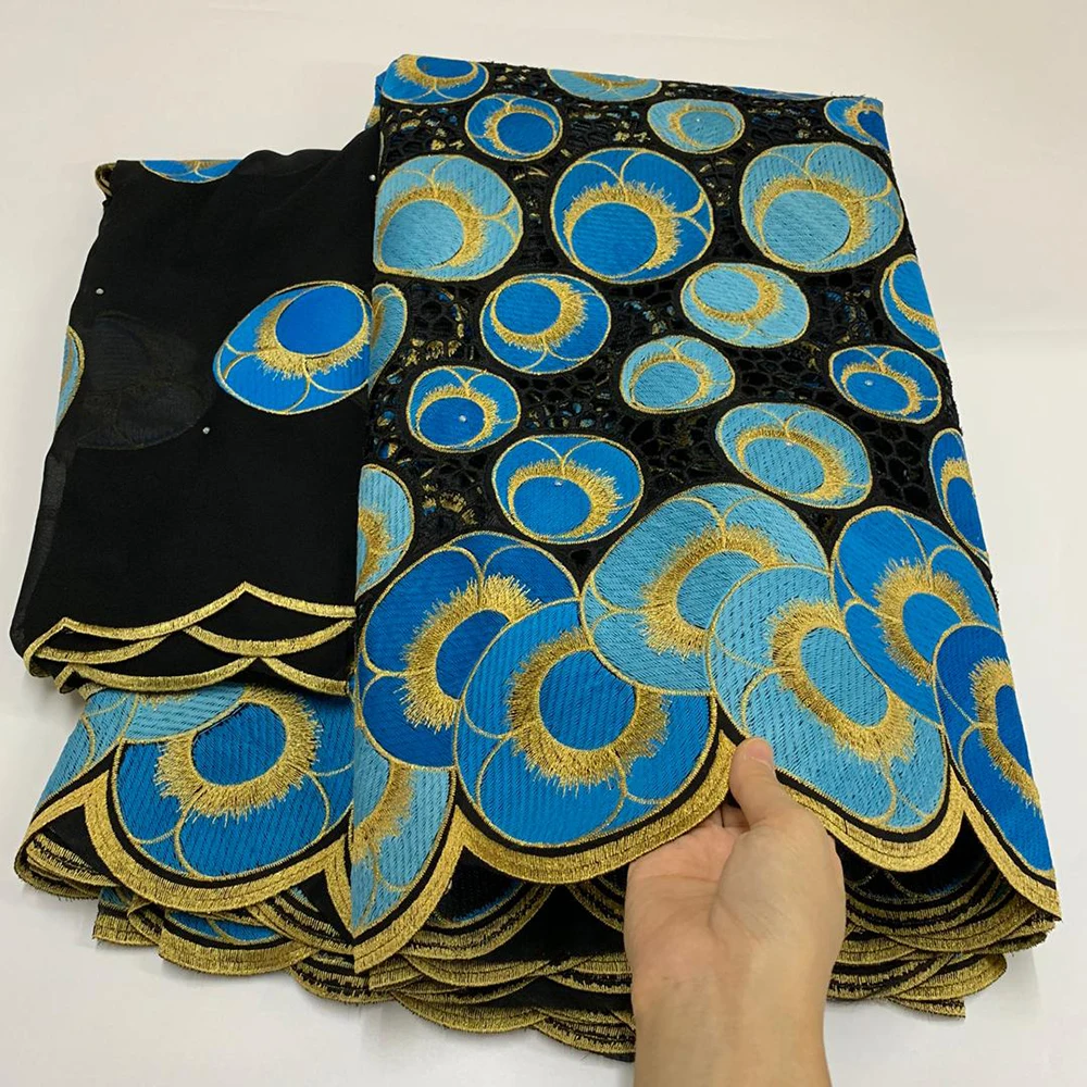 

Multicolor Nigerian Embroidery Cotton Lace Fabrics With Stones Beautiful Ladies Party Swiss Voile Lace Dress