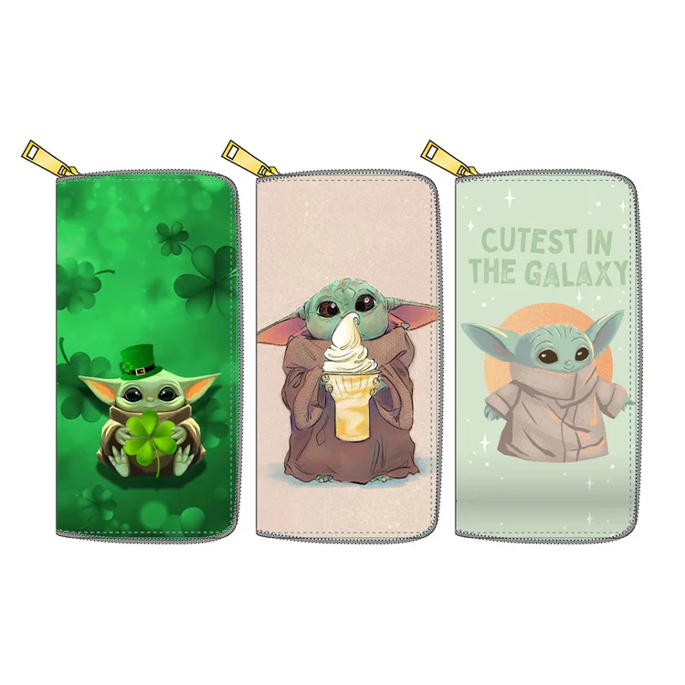 

New Yoda Baby PU Long Zipper wallet teenager wallet Yoda Baby kids Wallet