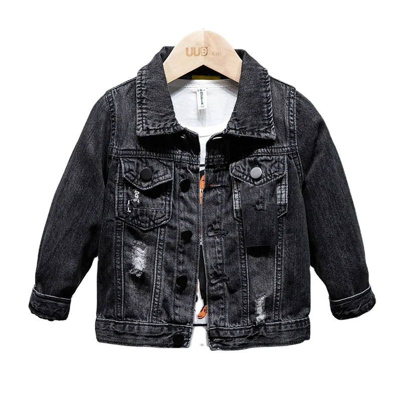 

2020 spring and autumn kid jeans jacket black light blue denim jacket for children