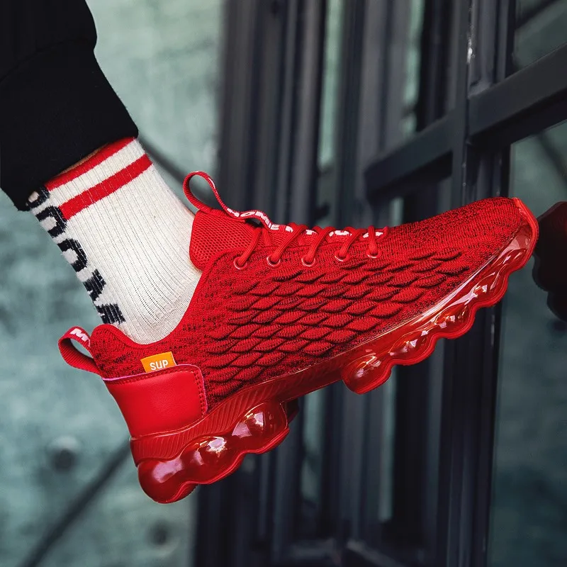 

Hot New Lightweight Platform Sneakers Men Shoes Fashion Red Trend Comfortable Walking Casual Mens Gym Running Shoes, Black,grey,red,white