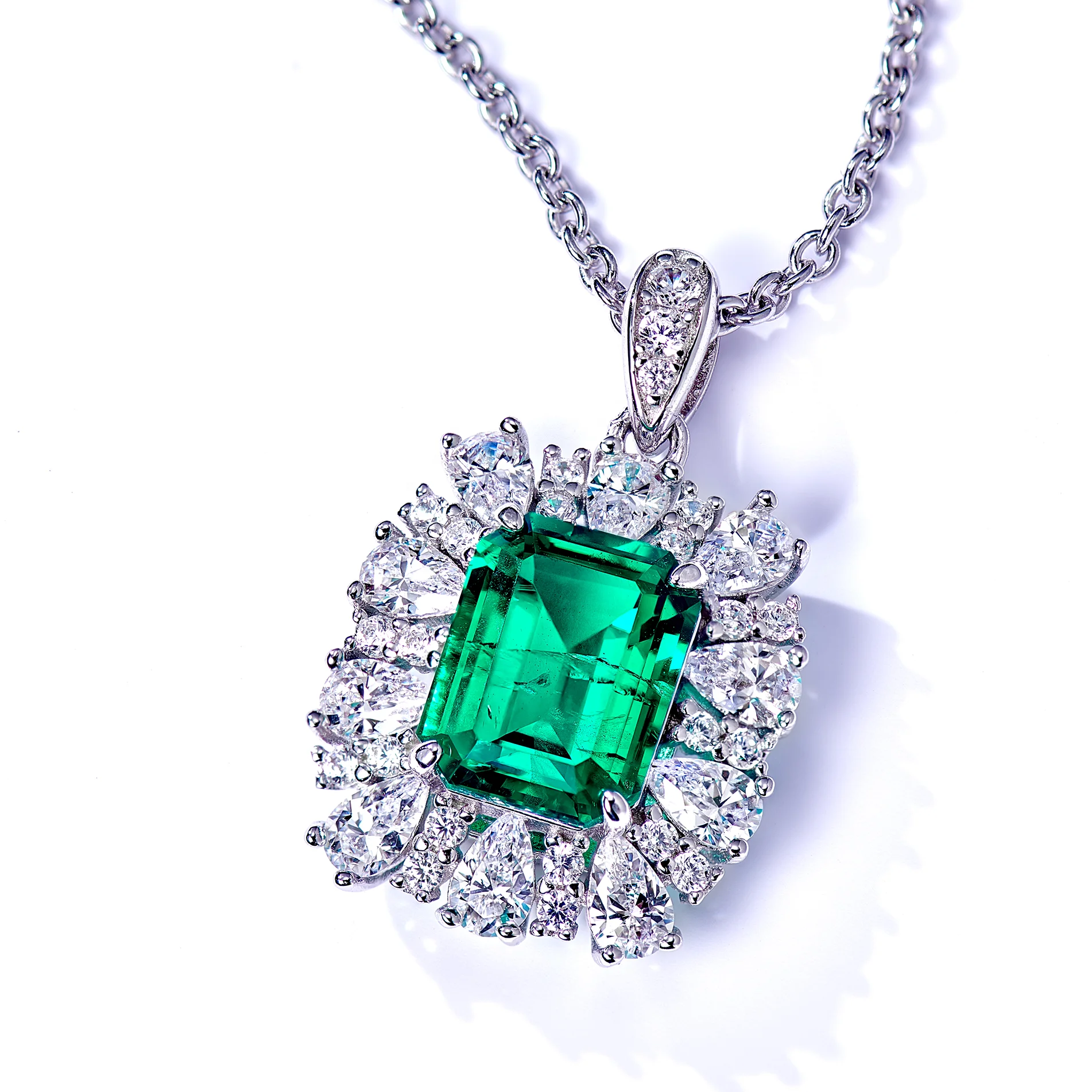 

Moissanite necklace women 925 silver women jewelry necklace big Silver necklace