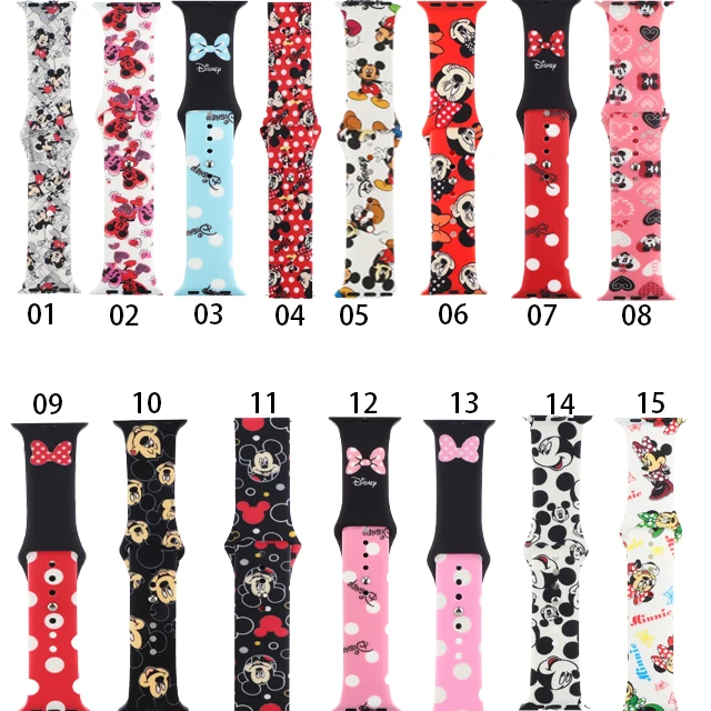 

Silicone Rubber Printing Mickey Cartoon Watch Band Maker for Apple Watch Band 44 mm 40mm iWatch Band