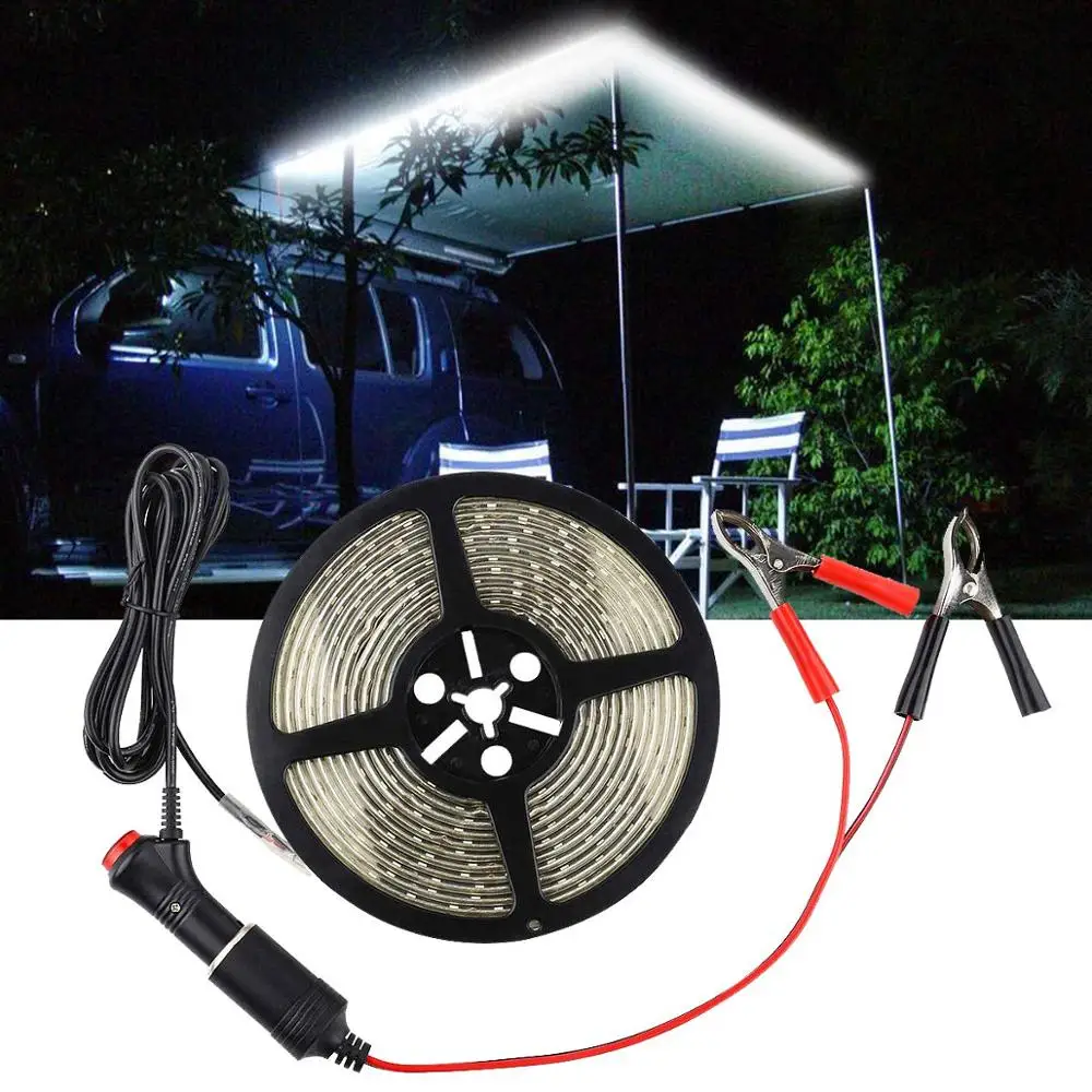 RV LED Rope Light Recreational Light Strip Touring Car Camping Light 12V Waterproof with Cigarette Lighter Clip