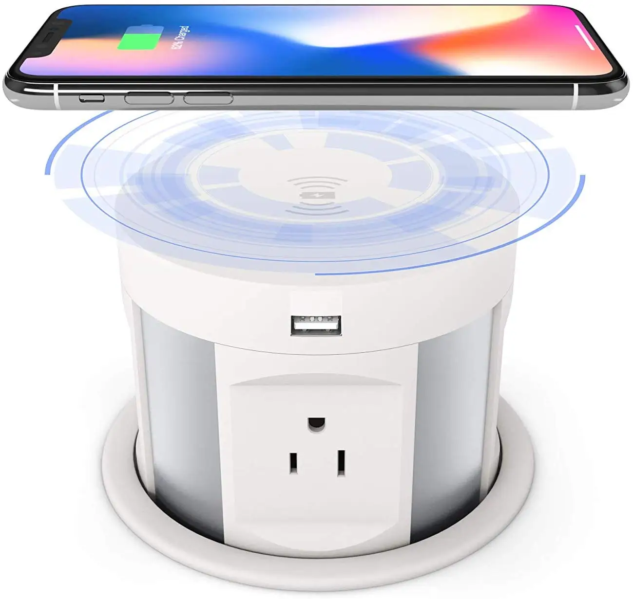 Details about   Table Socket Power Strip Pop Up Pull Power With USB Charger For Office Kitchen 