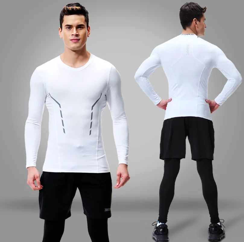 Wholesale High Compression Spring Autumn Quick Dry Three Piece Set Men Gym Wear Set Workout 9481