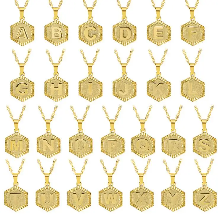 

18K gold plating Stainless steel material custom initial letter necklace, Red