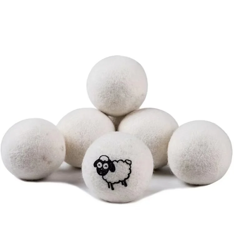 

Factory Directly Supply customized logo reusable handmade wool dryer balls, White/grey/customized color
