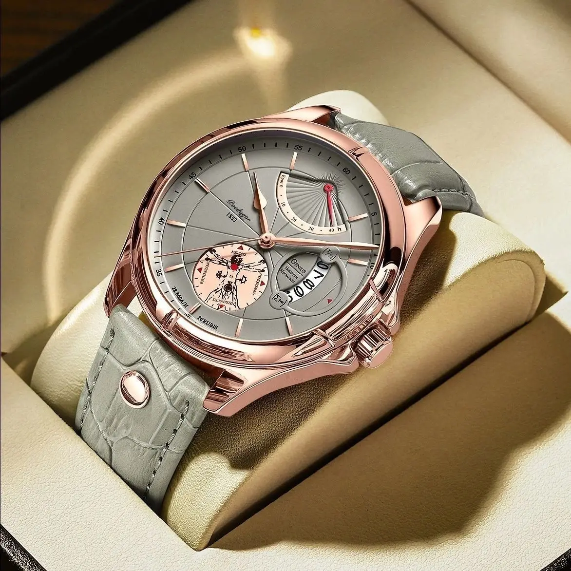 POEDAGAR 802 Watch for Men Fashion Bracelet Quartz Watches Men's Waterproof Leather Wristwatches Relojes Hombre Custom LOGO