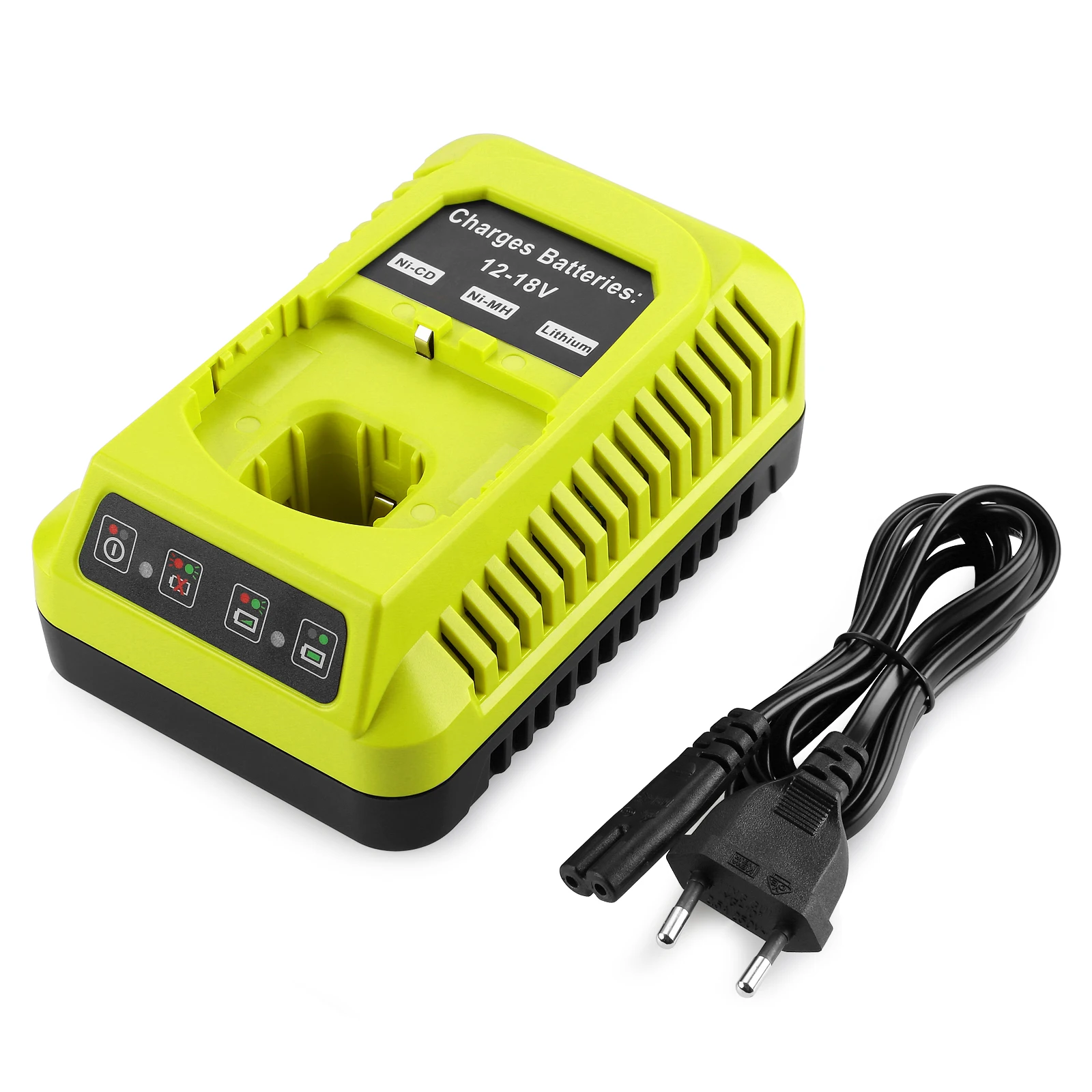 

3A Battery Charger for Ryobi Battery P108 One Plus Ni-CD Ni-Mh & Li-ion 12V to 18V battery charger, Green