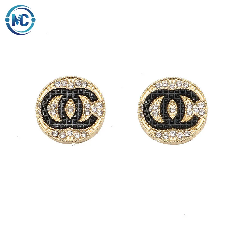 

Hot Sell Fashion Luxury Women Jewelry Plated Gold Round Shaped Letter CC CG Diamond channel Earring