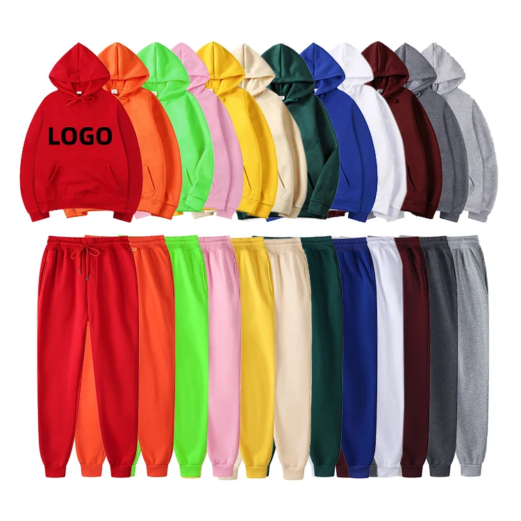 

I@U 2021 Custom Fitness Mens Pullover Jacket Gym Pant Jogging Men Tracksuit Sweatshirts two piece hoodie set men