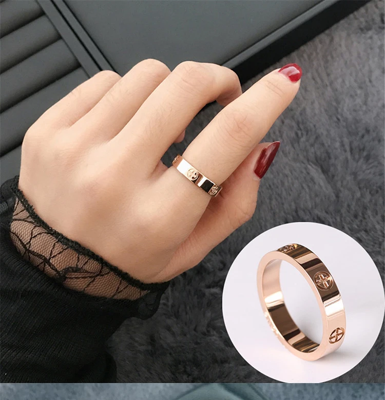 

Luxury brand trendy rings Jewelry evil eye engament ring Men Women couple Titanium Stainless Steel diamond Screw Love Ring, Silver/gold/rose gold