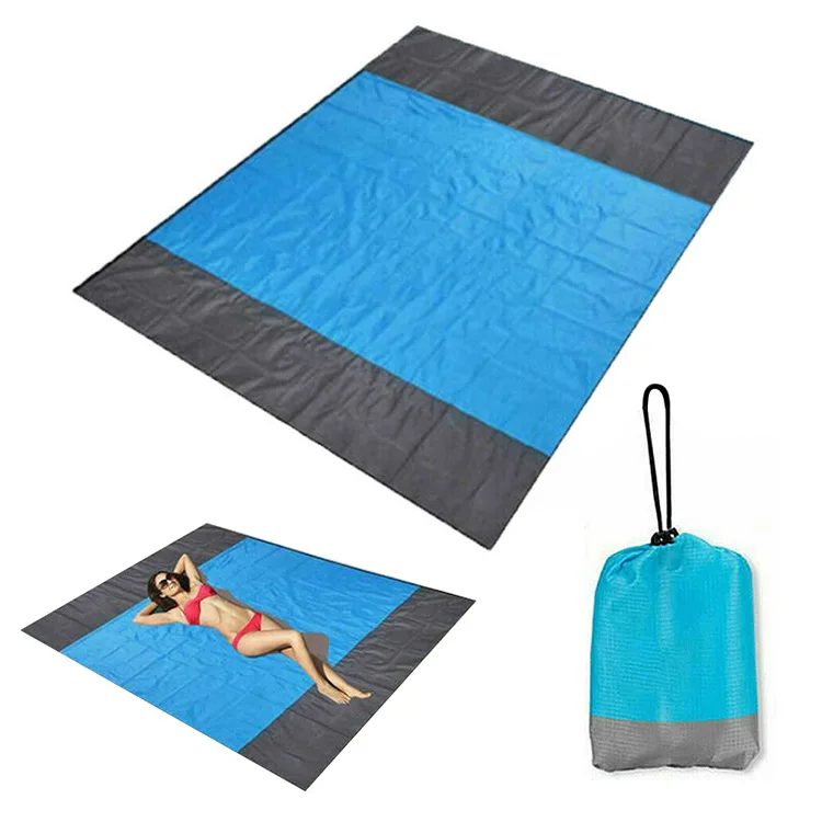 

OB102 Wholesale Outdoor nylon pocket lounger folding mats bag picnic camping sand free towel waterproof foldable beach mat, Multiple colour