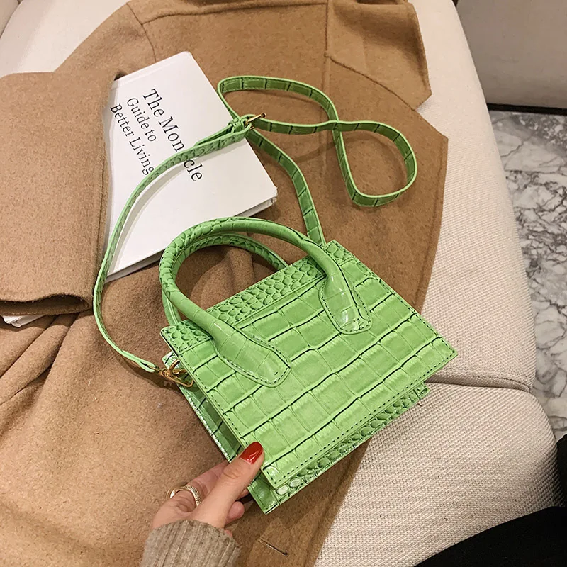 

summer spring fashion designer vegetarianism crocodile leather ladies shoulder crossbody bags purses handbag 2021 for women, 5colors