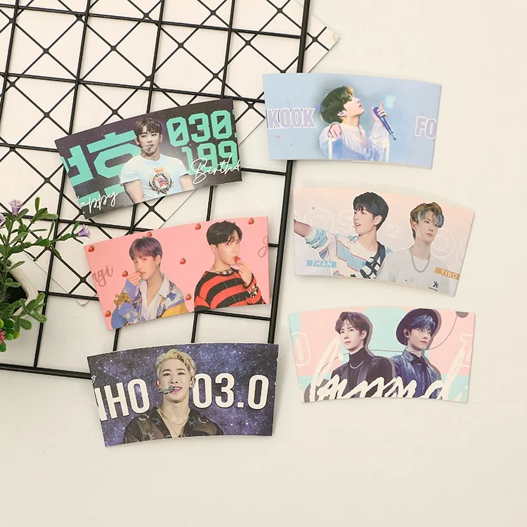 
Disposable kpop cup sleeve printing/coffee cup sleeves/paper cup sleeve 