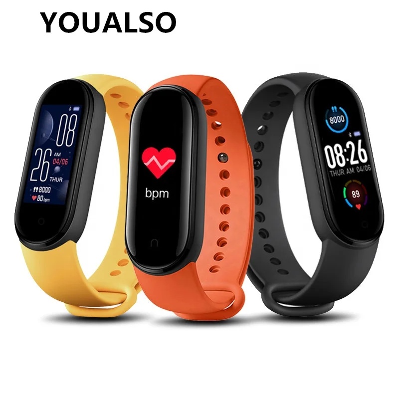 

New M5 SmartBand BT Sport Fitness Tracker Pedometer M5 Smart Watches Men Heart Rate Monitor Call Reminder Smart Bracelet, Black