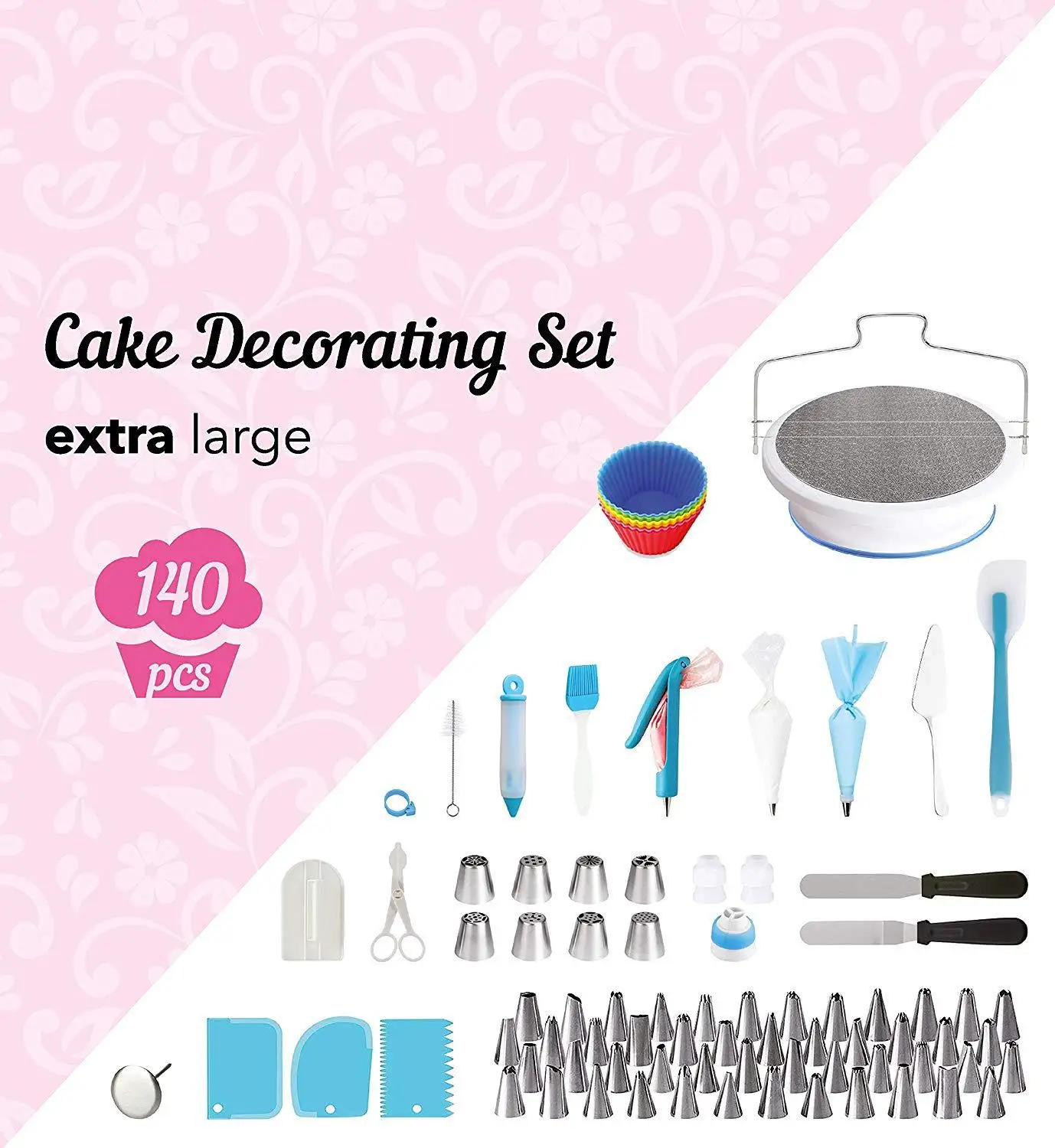 

Amazon hot sale Cake turntable Cake mould decorating tools bakery tools set Cake Tools set