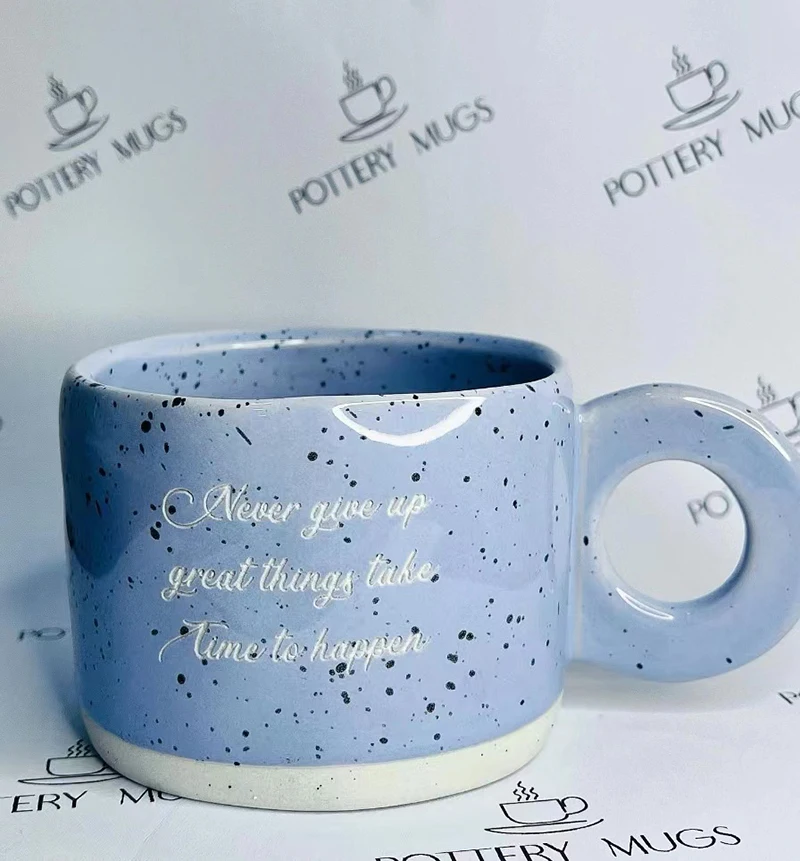 

300ML Korean style ceramic mug creative milk tea cup purple color porcelain coffee mug Wholesale