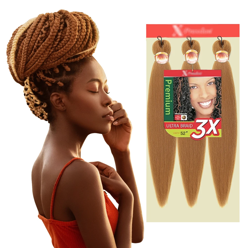 

Free Sample 56 Colors Extensions Crochet For African Expression Ombre Easy Braids Braid Pre Stretched Synthetic Braiding Hair