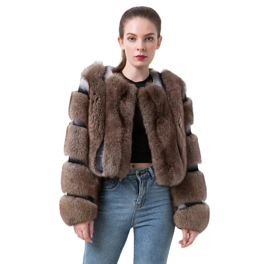 

QIUCHEN QC19115 new arrival women winter warm coat real fox fur jacket natural fur coat