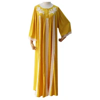 

Pajamas Female Bride Dressing Yellow Arab Nightgowns Long Sleeping Clothes For Women