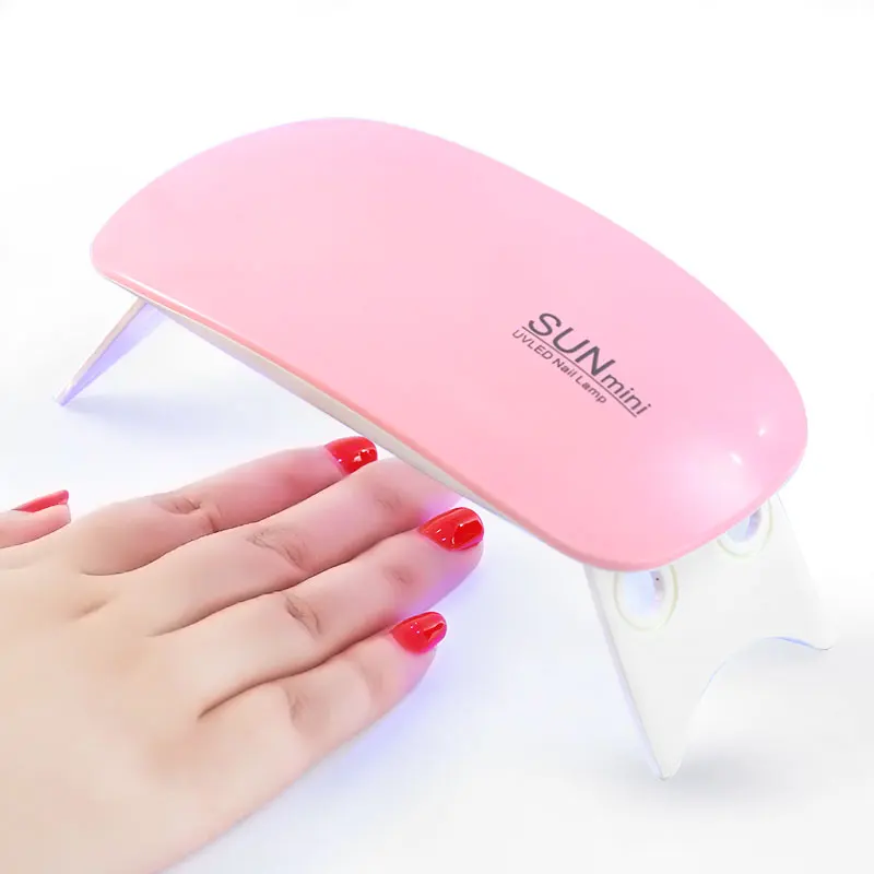 

Home Use Drying Lamp For Gel Varnish 6W Mini Nail Lamp Pink White Nail Dryer Machine lamp uv nails