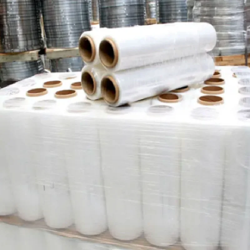 LLDPE Stretch Wrap Roll Film Water Soluble PE Packing Custom Logo Printing Factory Price 50cm*120m*18mic LLDPE 500mm Width Soft