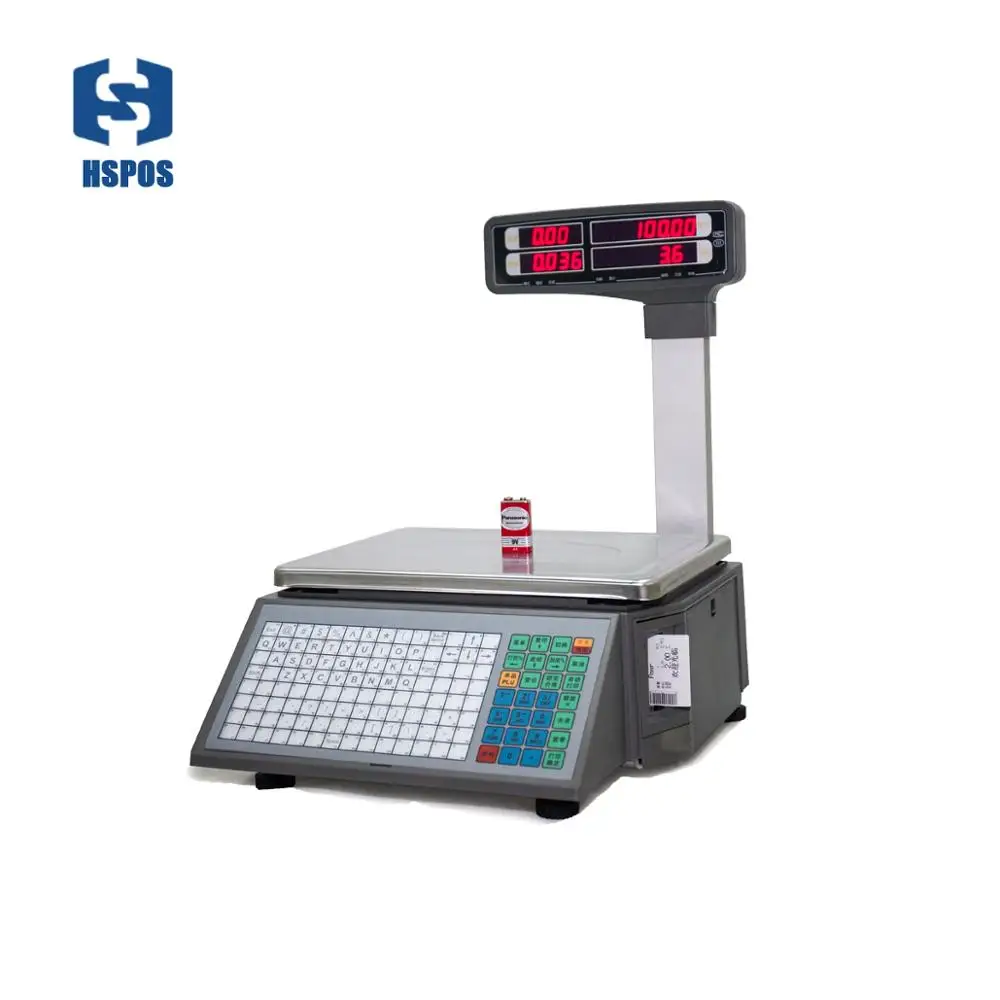 

Newest LED Display free shipping 10000 PLUs digital barcode label printing scale for vegetables retail shops