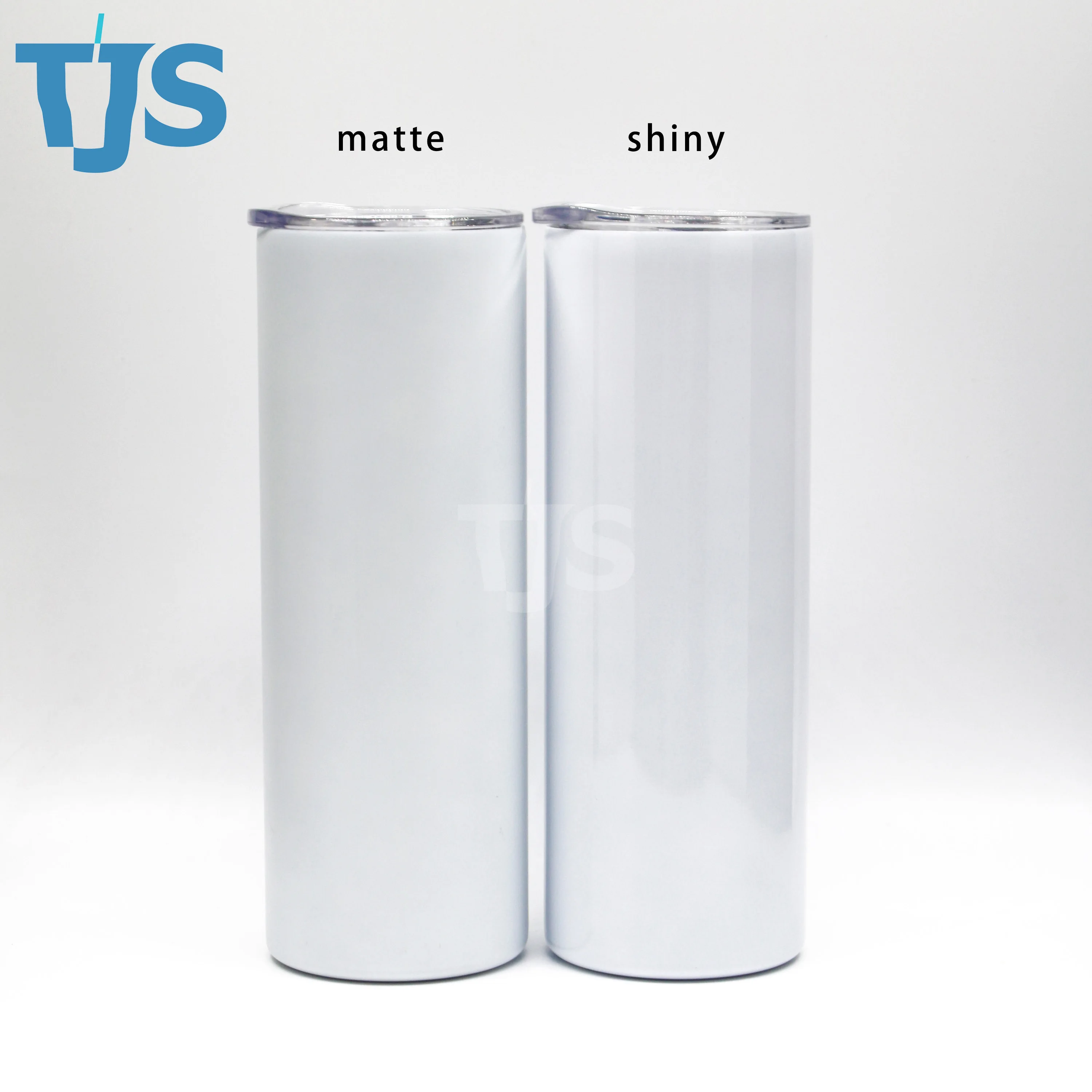 

TJS Shiny white best sales blank sublimation tumbler 20oz sublimation tumbler straight with white box and plastic straw