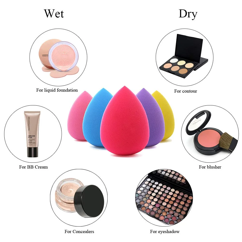 

HMU Factory Price Beauty Sponge Egg Private Label Soft Latex Free Cosmetic Powder Puff Foundation Make Up Sponge